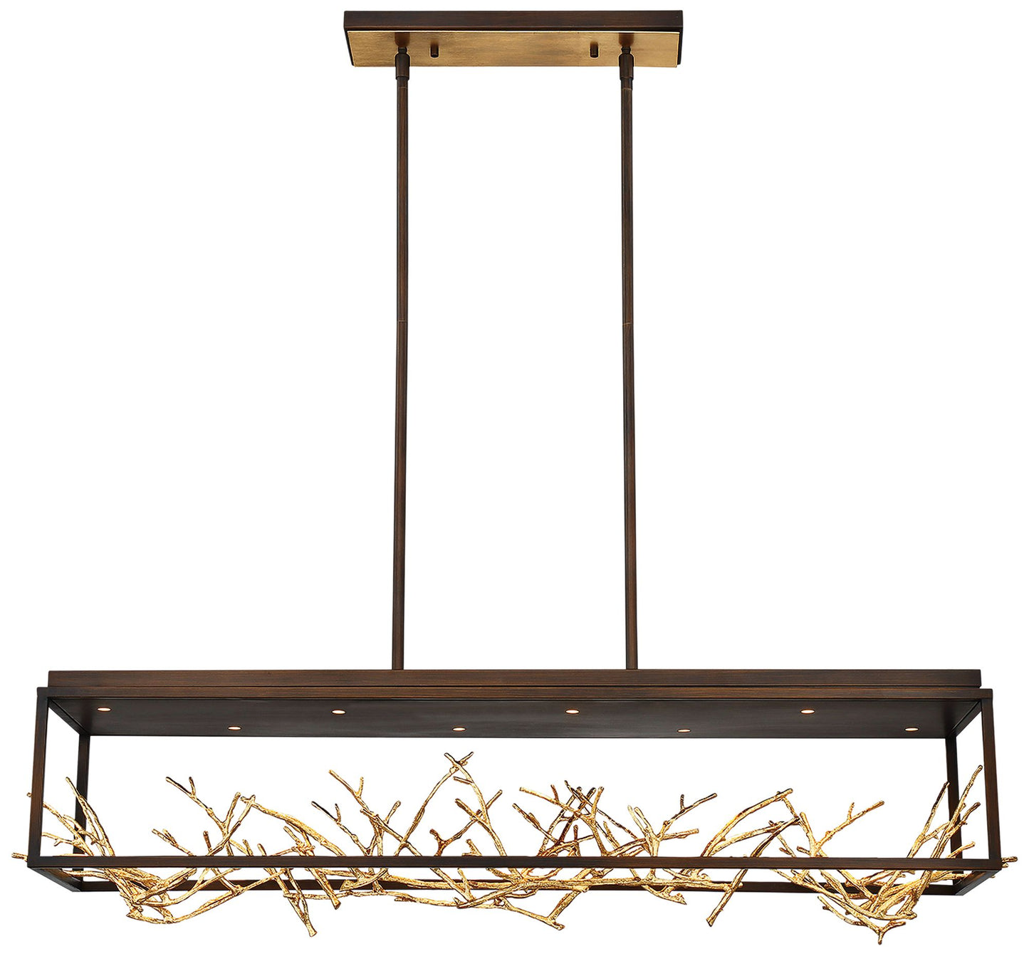 fase Aerie 44" Bronze LED Kitchen Island Modern Linear Pendant