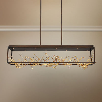 Eurofase Aerie 44" Bronze LED Kitchen Island Modern Linear Pendant