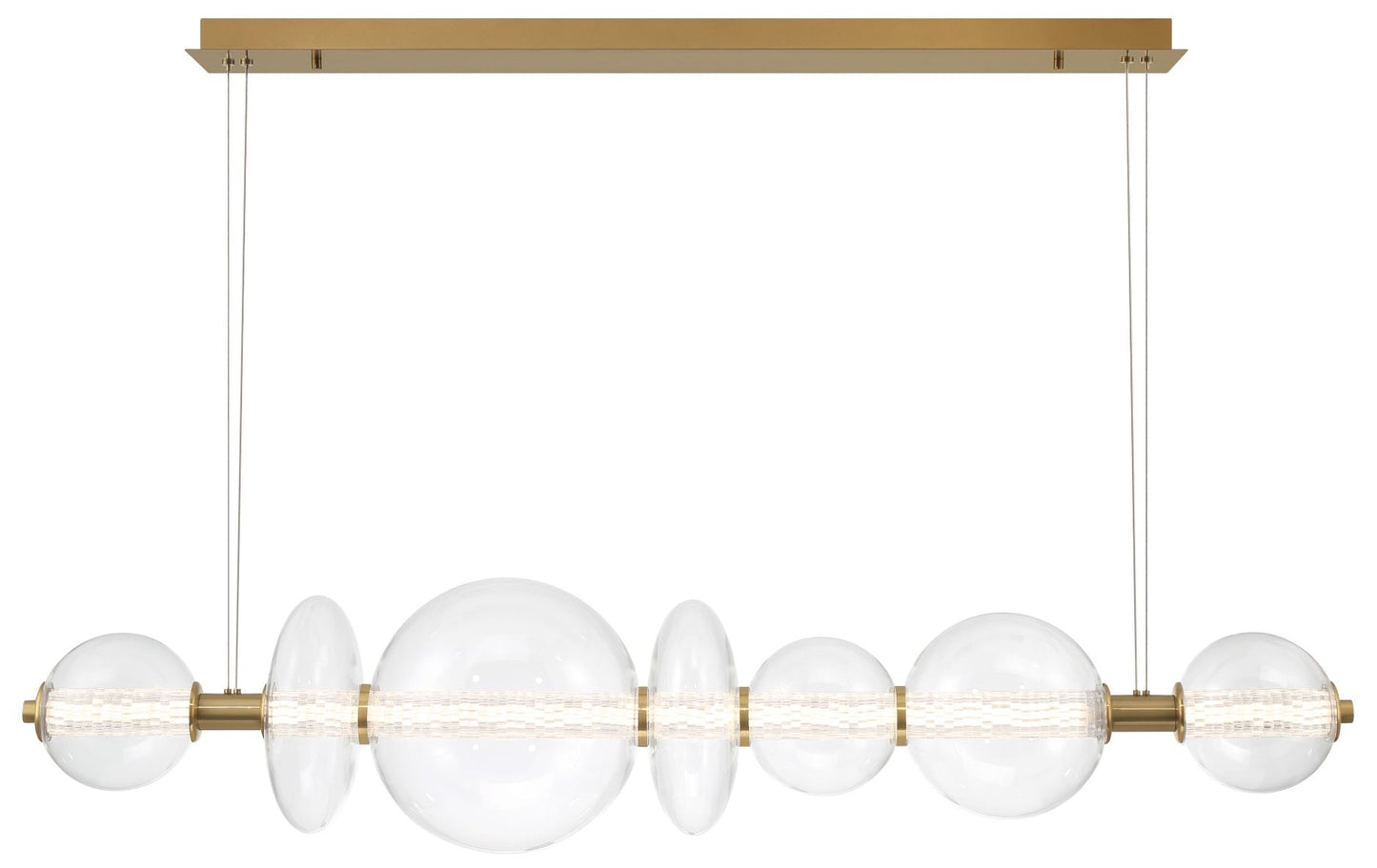 Eurofase Atomo 1 Lt Chandelier Gold, Glear Glass