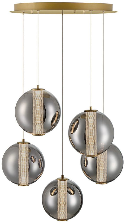 fase Atomo 5 Light Pendant in Gold