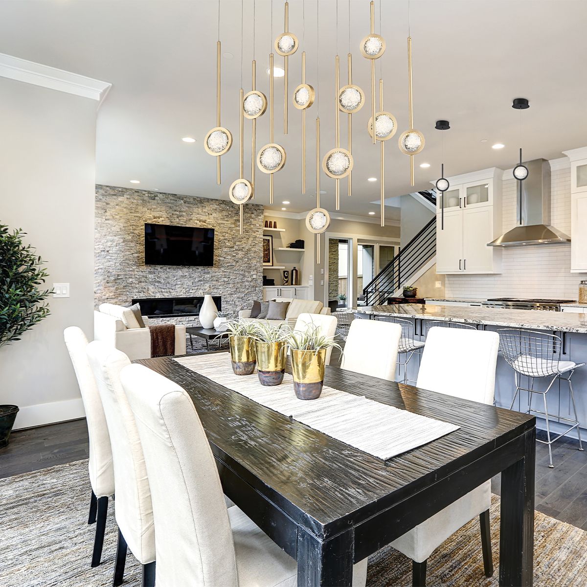 Eurofase Barletta 23.50 In. x 12 In. Integrated LED Chandelier in Brass