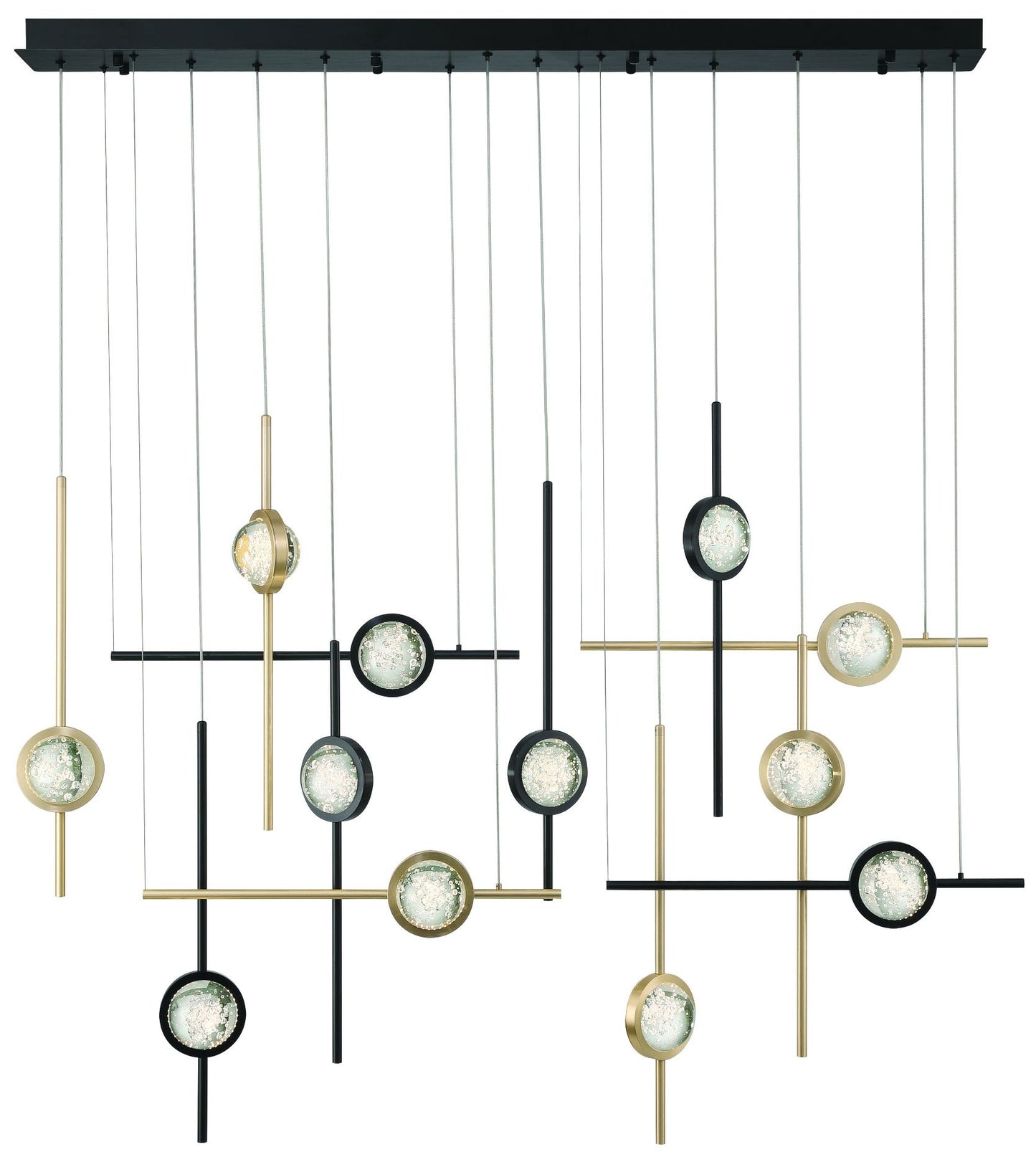 fase Barletta 53" LED Chandelier  Gold And Black