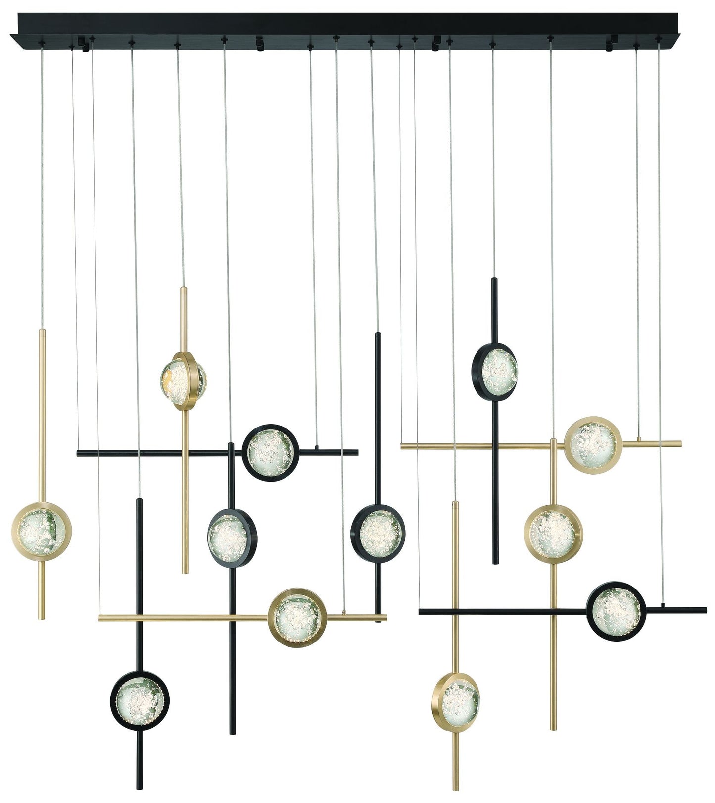 Eurofase Barletta 53" LED Chandelier  Gold And Black