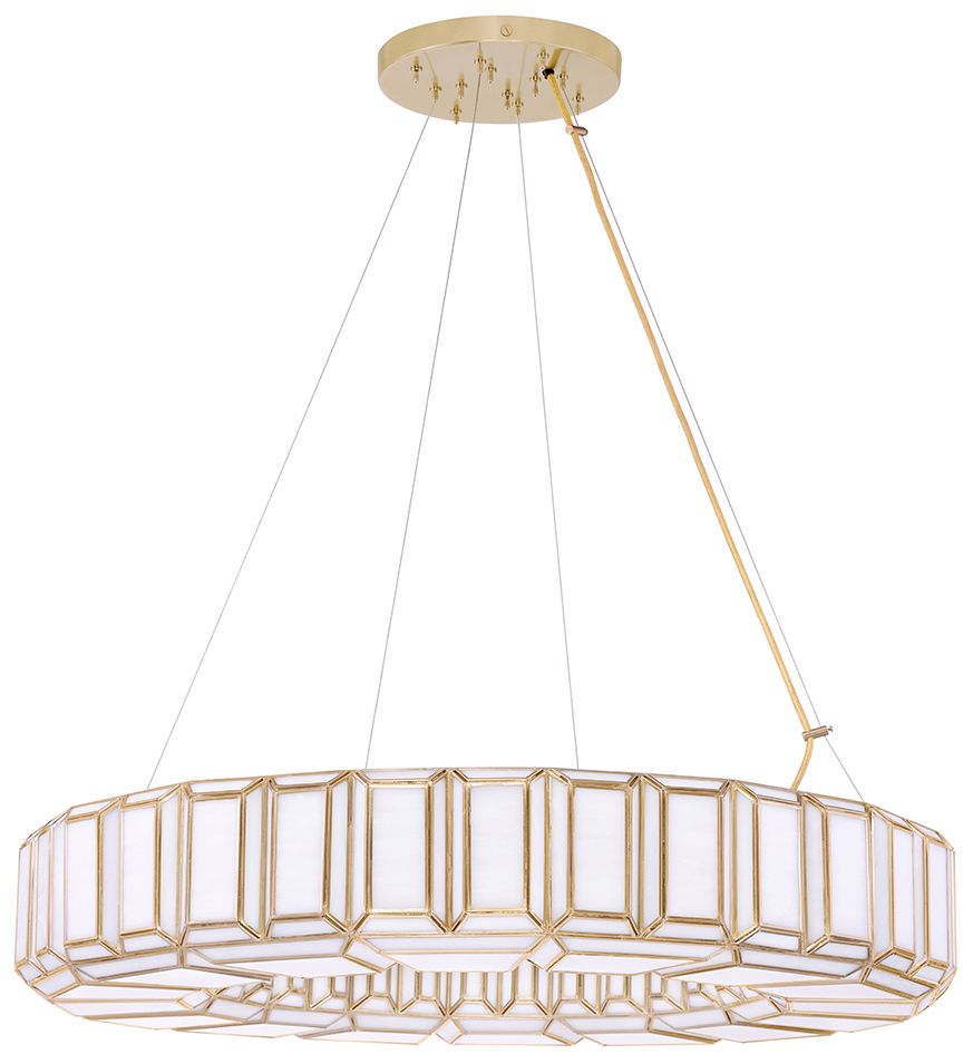 fase Belmont 12 Light Chandelier in Brass