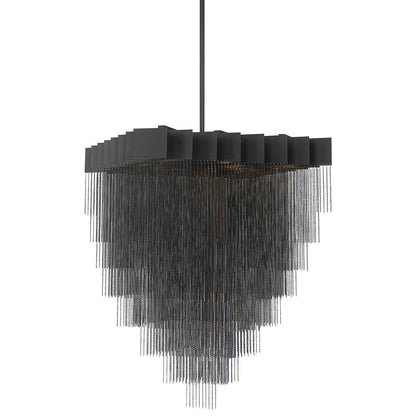 fase Bloomfield 31" Wide Black LED Oval Chandelier