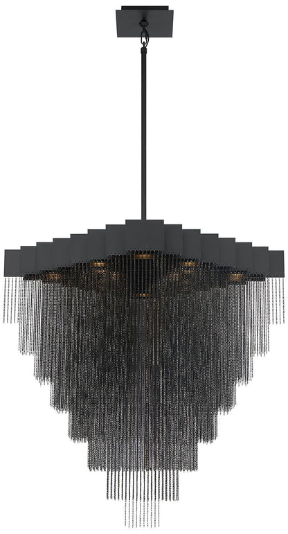 fase Bloomfield 31" Wide Black LED Oval Chandelier