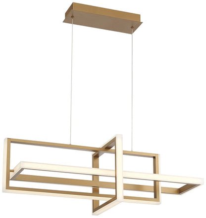 fase Bordo 37 3/4" Wide Modern Gold Rectangular LED Chandelier