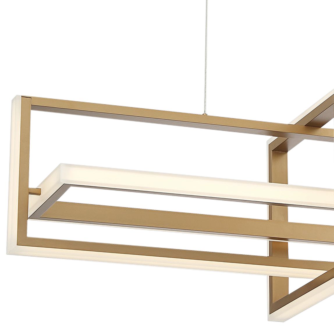 fase Bordo 37 3/4" Wide Modern Gold Rectangular LED Chandelier