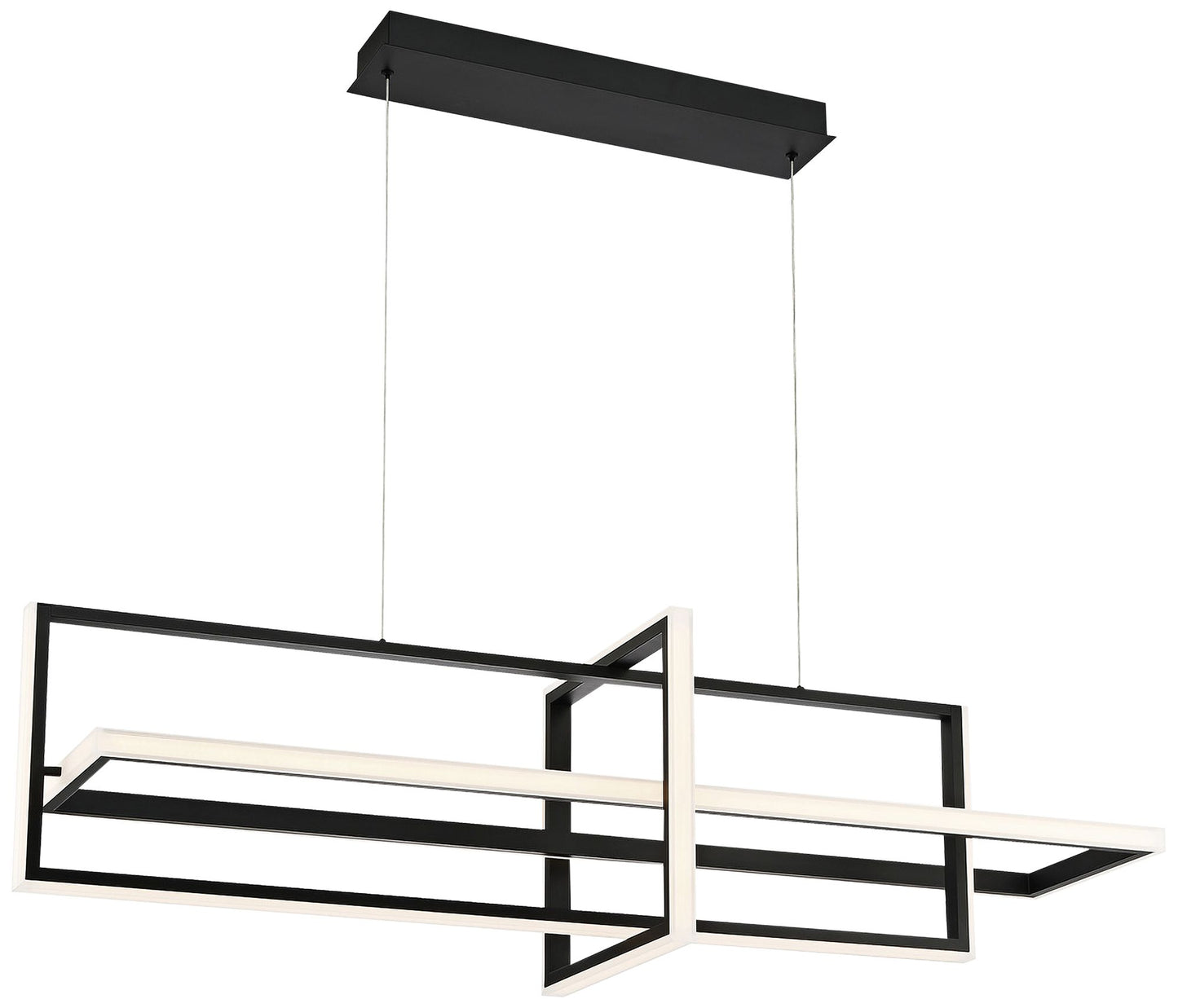 Eurofase Bordo 56" Wide Matte Black LED Linear Chandelier