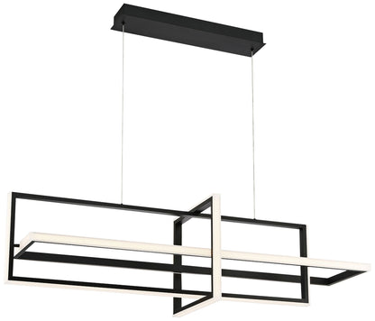 Eurofase Bordo 56" Wide Matte Black LED Linear Chandelier