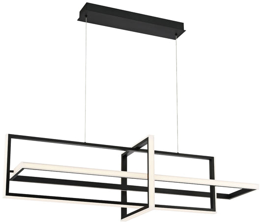 Eurofase Bordo 56" Wide Matte Black LED Linear Chandelier