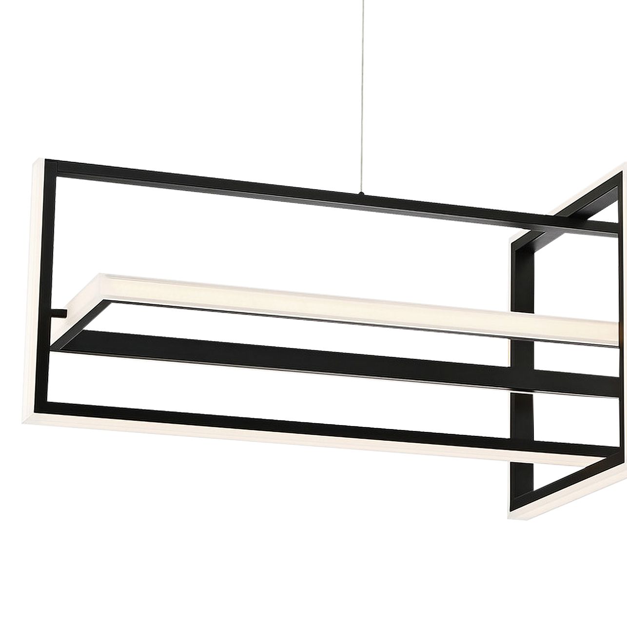 Eurofase Bordo 56" Wide Matte Black LED Linear Chandelier