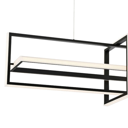 Eurofase Bordo 56" Wide Matte Black LED Linear Chandelier