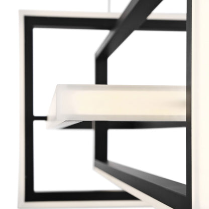 Eurofase Bordo 56" Wide Matte Black LED Linear Chandelier