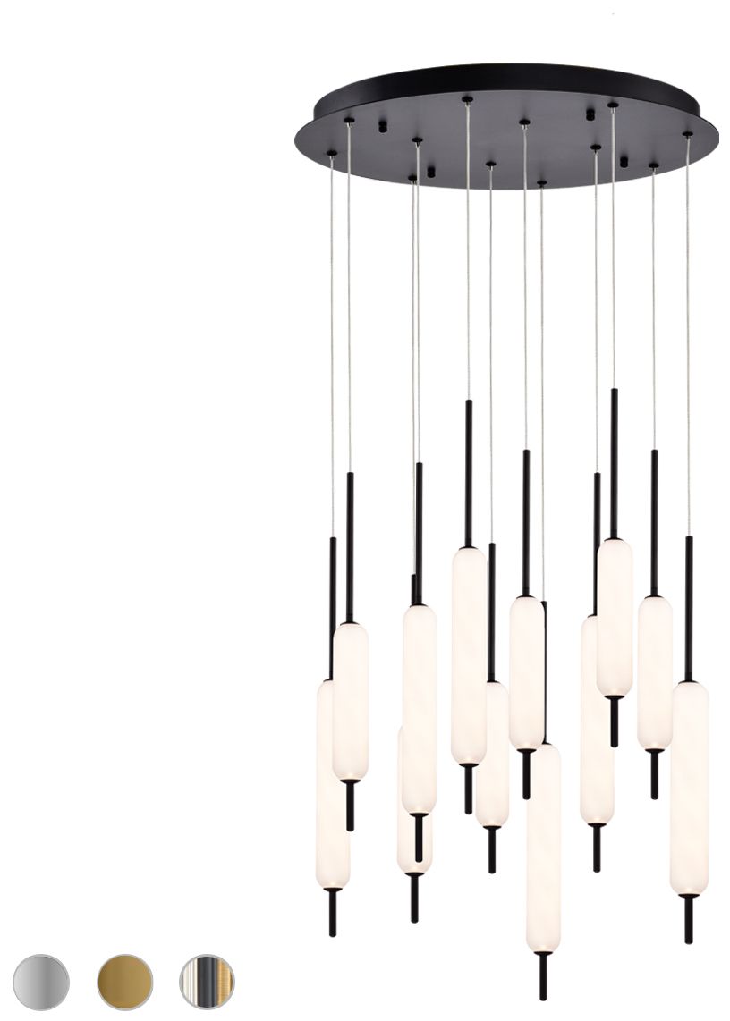 fase Cumberland 21.75 In. x 22 In. Integrated LED Chandelier in Black