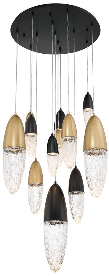 fase Ecrou 24 In. x 29.50 In. Chandelier in Black/Gold