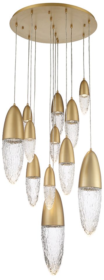 fase Ecrou 24 In. x 29.50 In. Chandelier in Gold