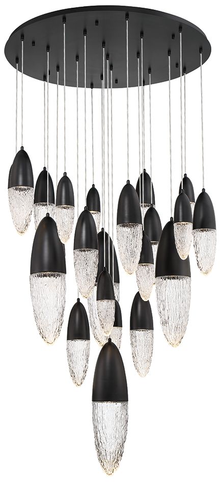 fase Ecrou 24 In. x 39.75 In. Chandelier in Black