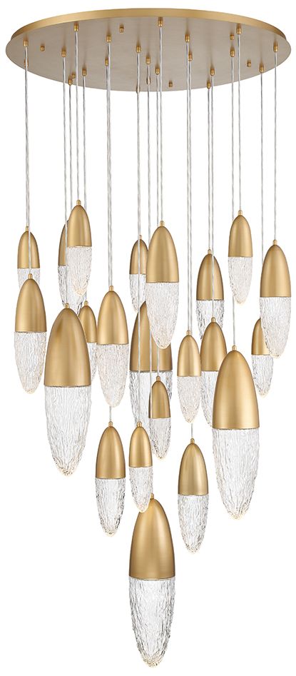 fase Ecrou 24 In. x 39.75 In. Chandelier in Gold