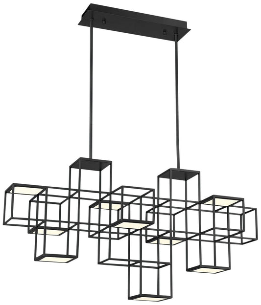 fase Ferro 55" Wide Black LED Linear Chandelier