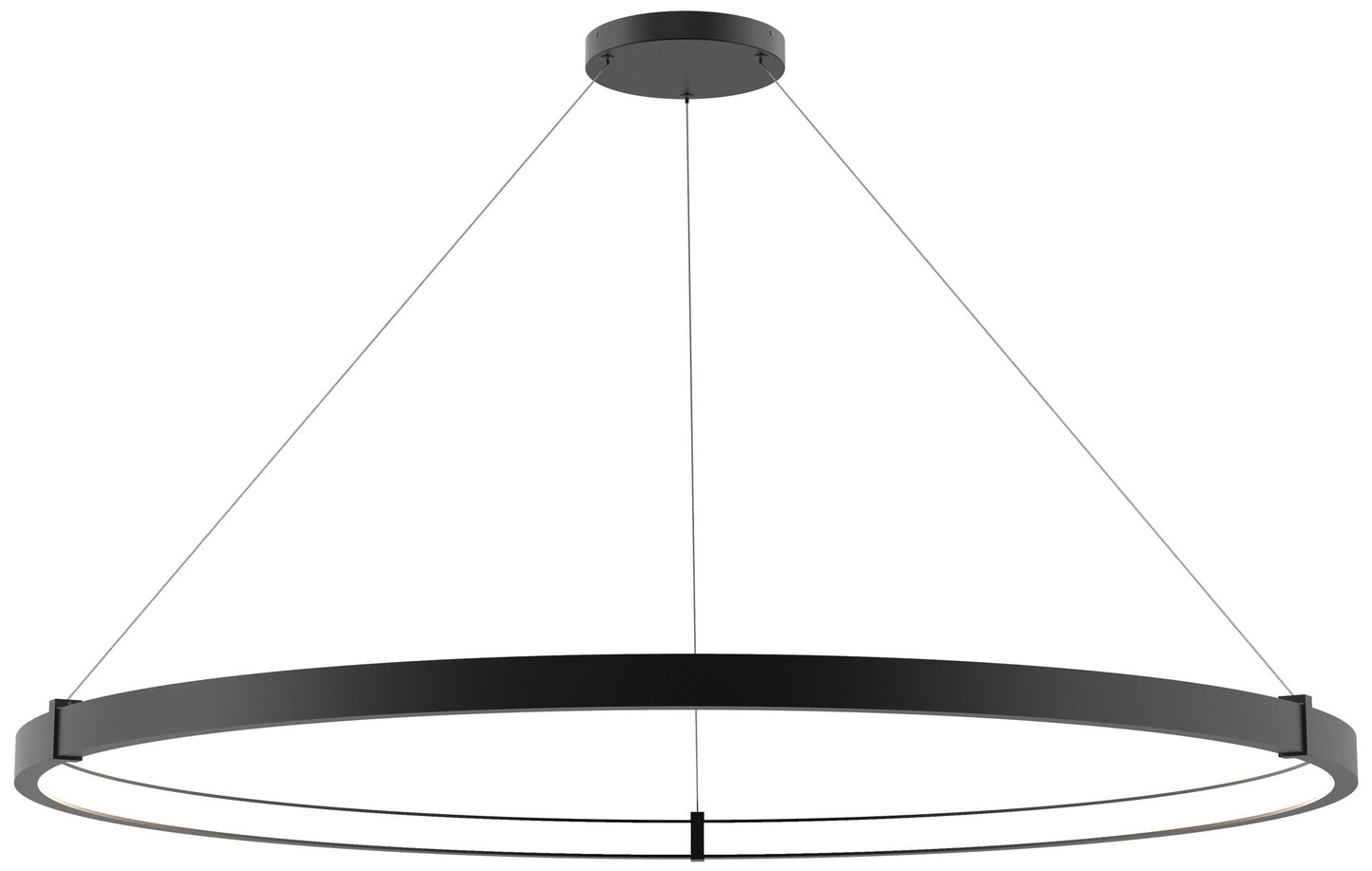 fase Mucci 60" Pendant in Black LED on inside of ring