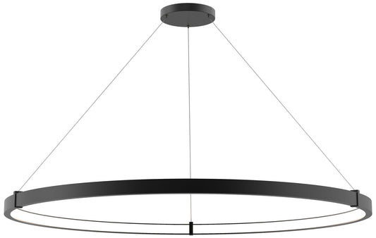 fase Mucci 60" Pendant in Black LED on inside of ring