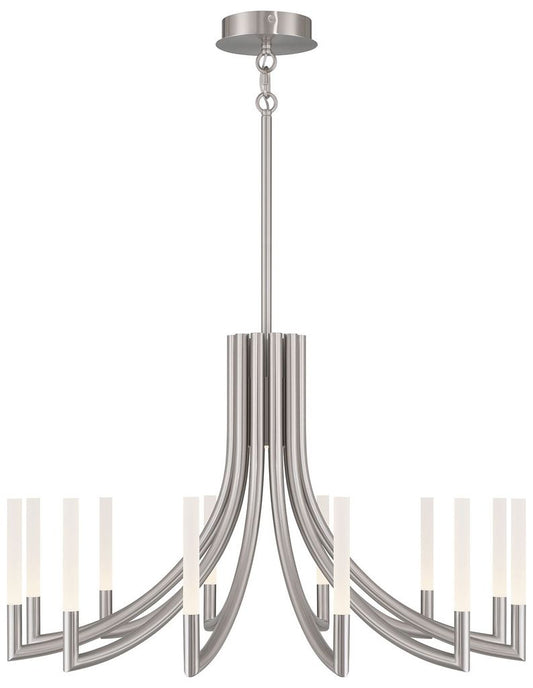 Eurofase Olette, Chandelier, 12-Light, 36", Brushed Nickel, Frosted Acrylic