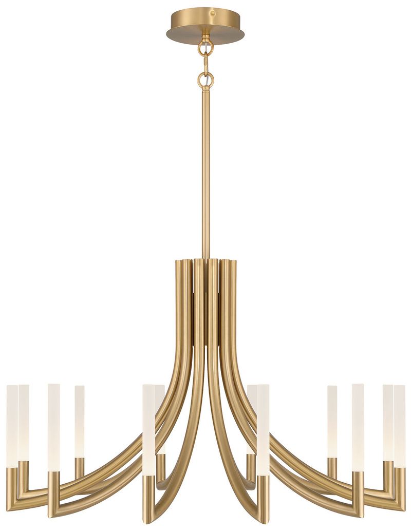 Eurofase Olette, Chandelier, 12-Light, 36", Gold, Frosted Acrylic