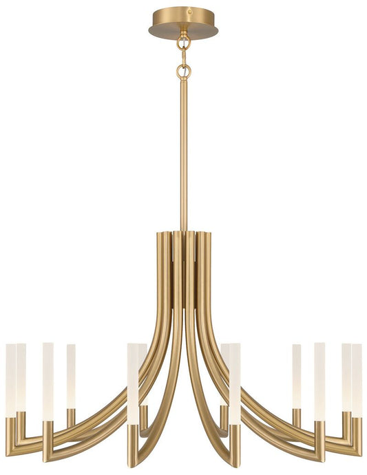 Eurofase Olette, Chandelier, 12-Light, 36", Gold, Frosted Acrylic