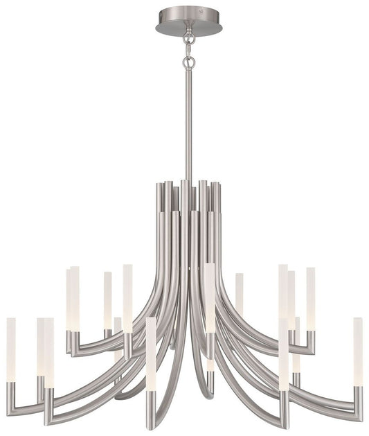 Eurofase Olette, Chandelier, 20-Light, 42", Brushed Nickel, Frosted Acrylic