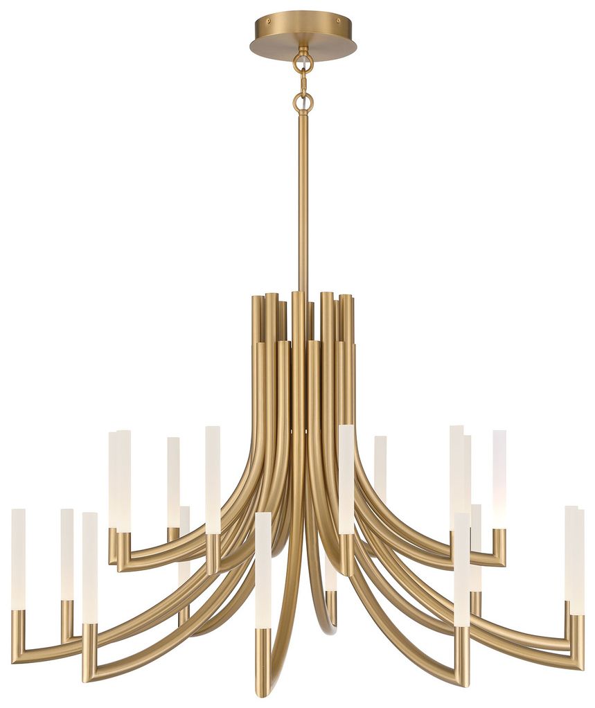 Eurofase Olette, Chandelier, 20-Light, 42", Gold, Frosted Acrylic