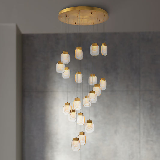 Eurofase Paget 28 3/4" Wide Gold LED Multi-Light Pendant