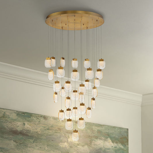 fase Paget 39" Wide Gold LED Multi-Light Pendant