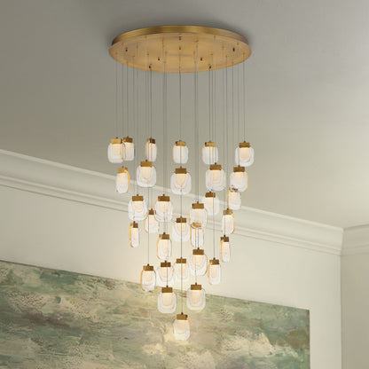 Eurofase Paget 39" Wide Gold LED Multi-Light Pendant