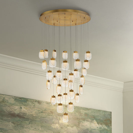 Eurofase Paget 39" Wide Gold LED Multi-Light Pendant