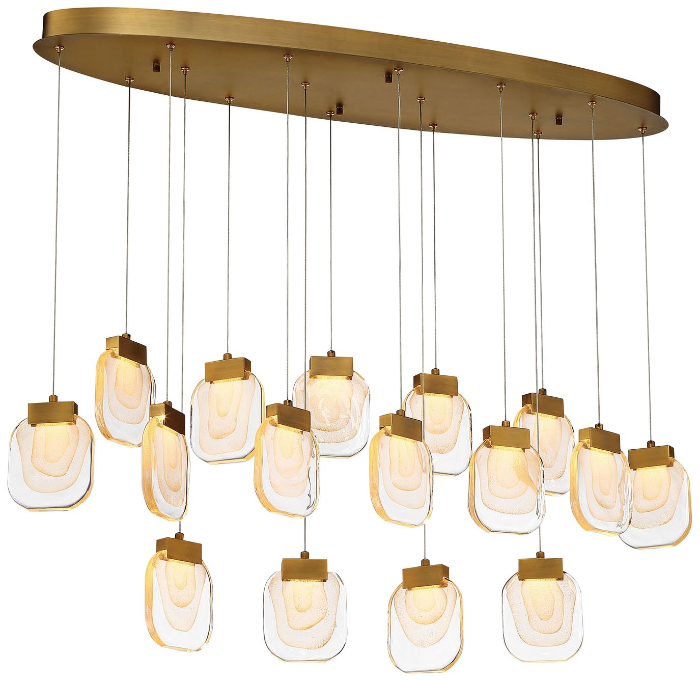 fase Paget 44" Wide Gold LED Linear Multi-Light Pendant