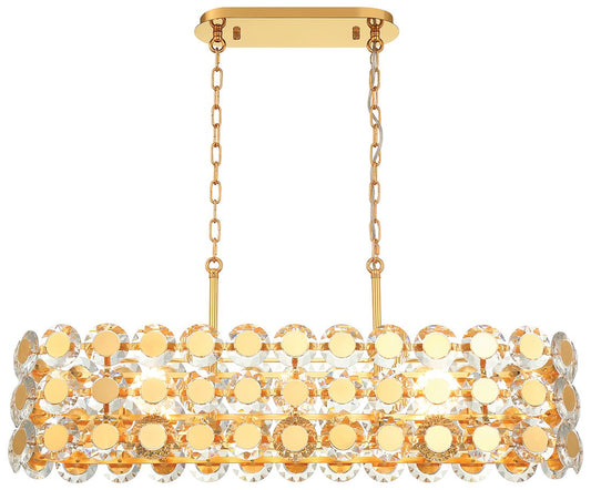 fase Perrene 8 Light Chandelier in Gold