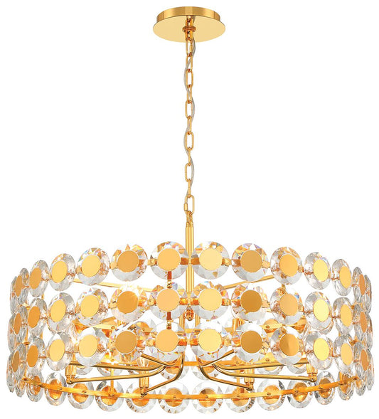 fase Perrene 8 Light Pendant in Gold