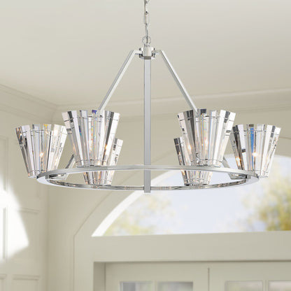 fase Ricca 21.25 In. x 37.75 In. Chandelier in Chrome