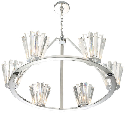 fase Ricca 21.25 In. x 37.75 In. Chandelier in Chrome