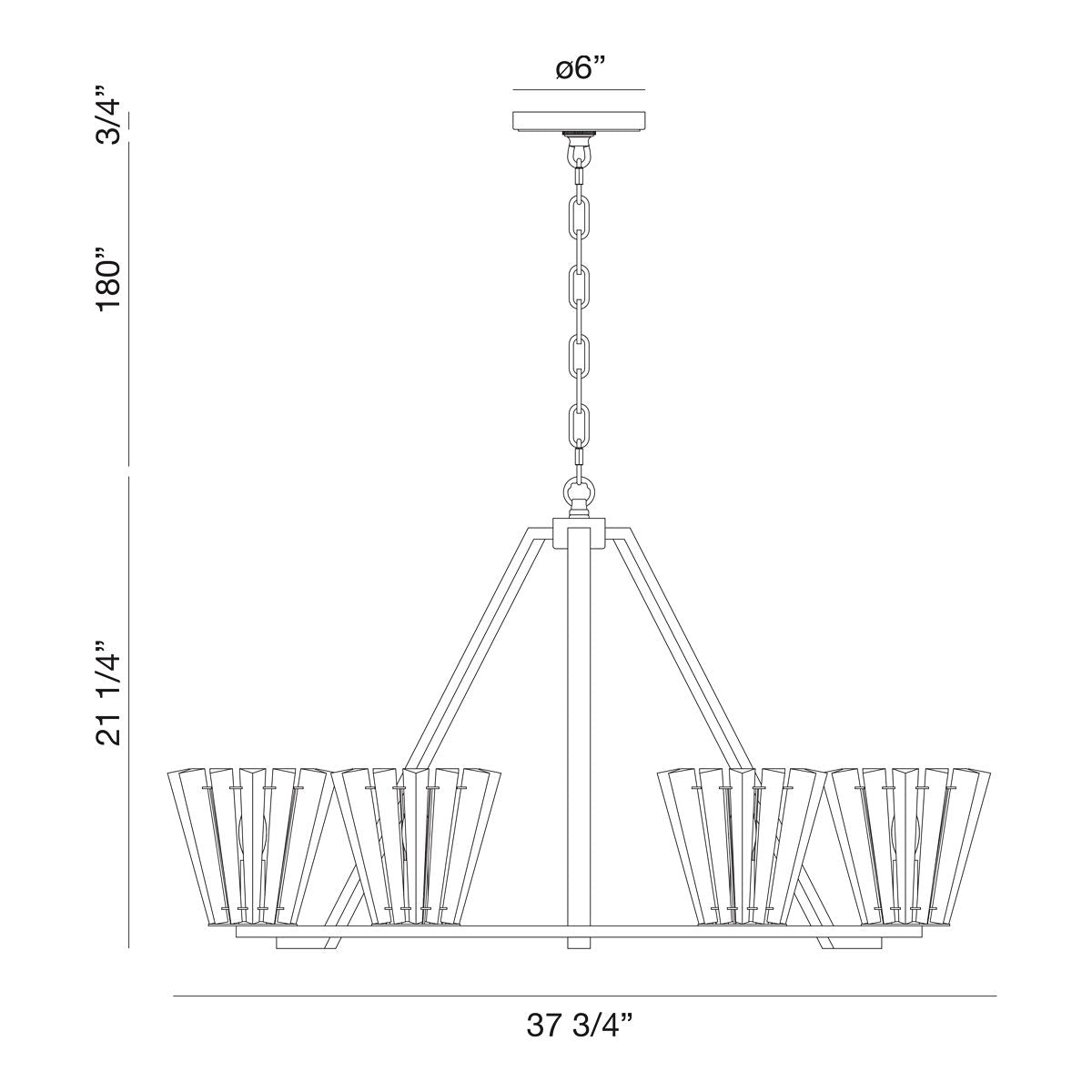 fase Ricca 21.25 In. x 37.75 In. Chandelier in Chrome