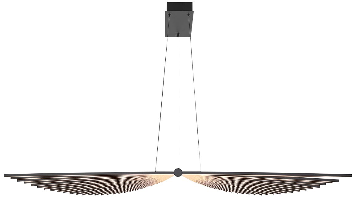 Eurofase Seraph 59"W Matte Black LED Grand Linear Chandelier