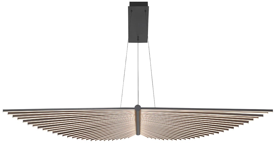 fase Seraph 59"W Matte Black LED Grand Linear Chandelier