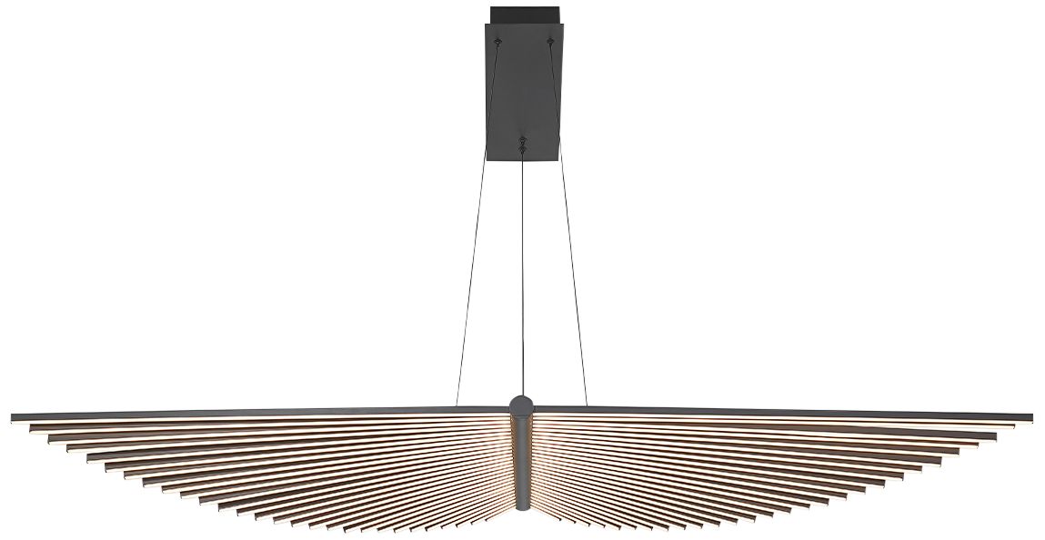 Eurofase Seraph 59"W Matte Black LED Grand Linear Chandelier