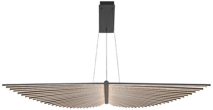 Eurofase Seraph 59"W Matte Black LED Grand Linear Chandelier