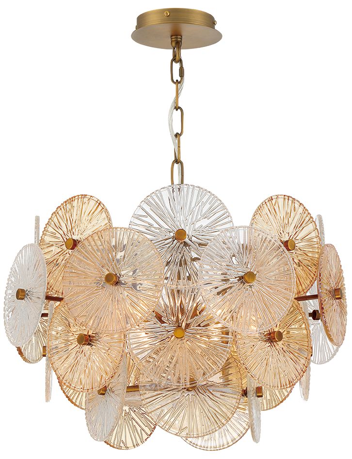 fase Sue-Anne 20" Wide Modern Brass and Circle Glass Chandelier