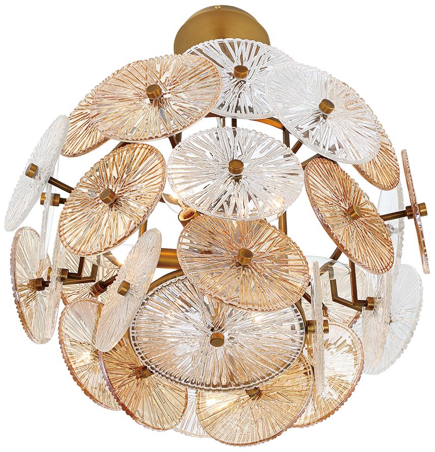 fase Sue-Anne 20" Wide Modern Brass and Circle Glass Chandelier