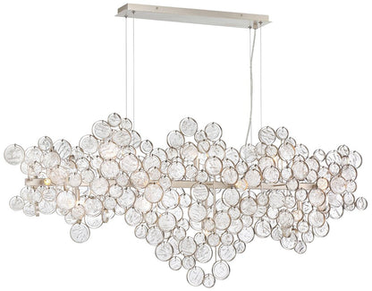 Eurofase Trento 55 3/4" Wide Champagne Silver 15-Light Oval Chandelier