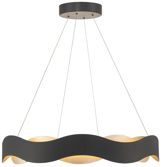 fase Vaughan 1 Light 33.5" Chandelier in Black and Nickel