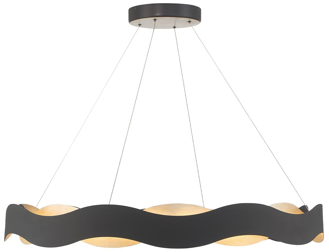 fase Vaughan 1 Light 46" Chandelier in Black and Nickel